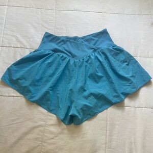 Blue flowy athletic shorts
